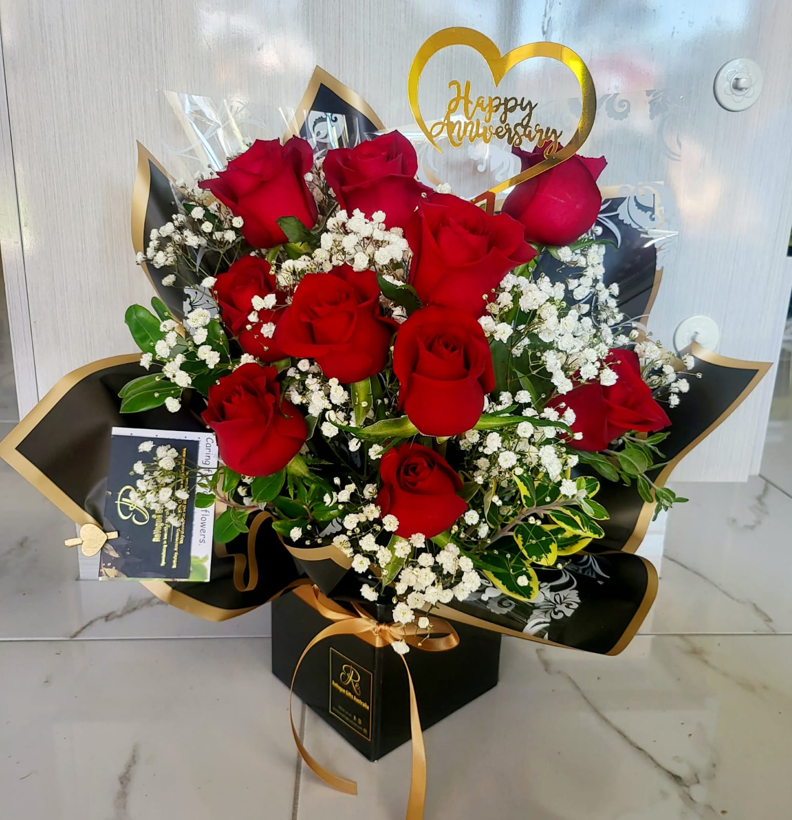 Red Rose Gift Box Bouquet