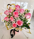 Pink Rose Gift Box Bouquet