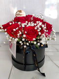 Red Rose Hat Box Bouquet