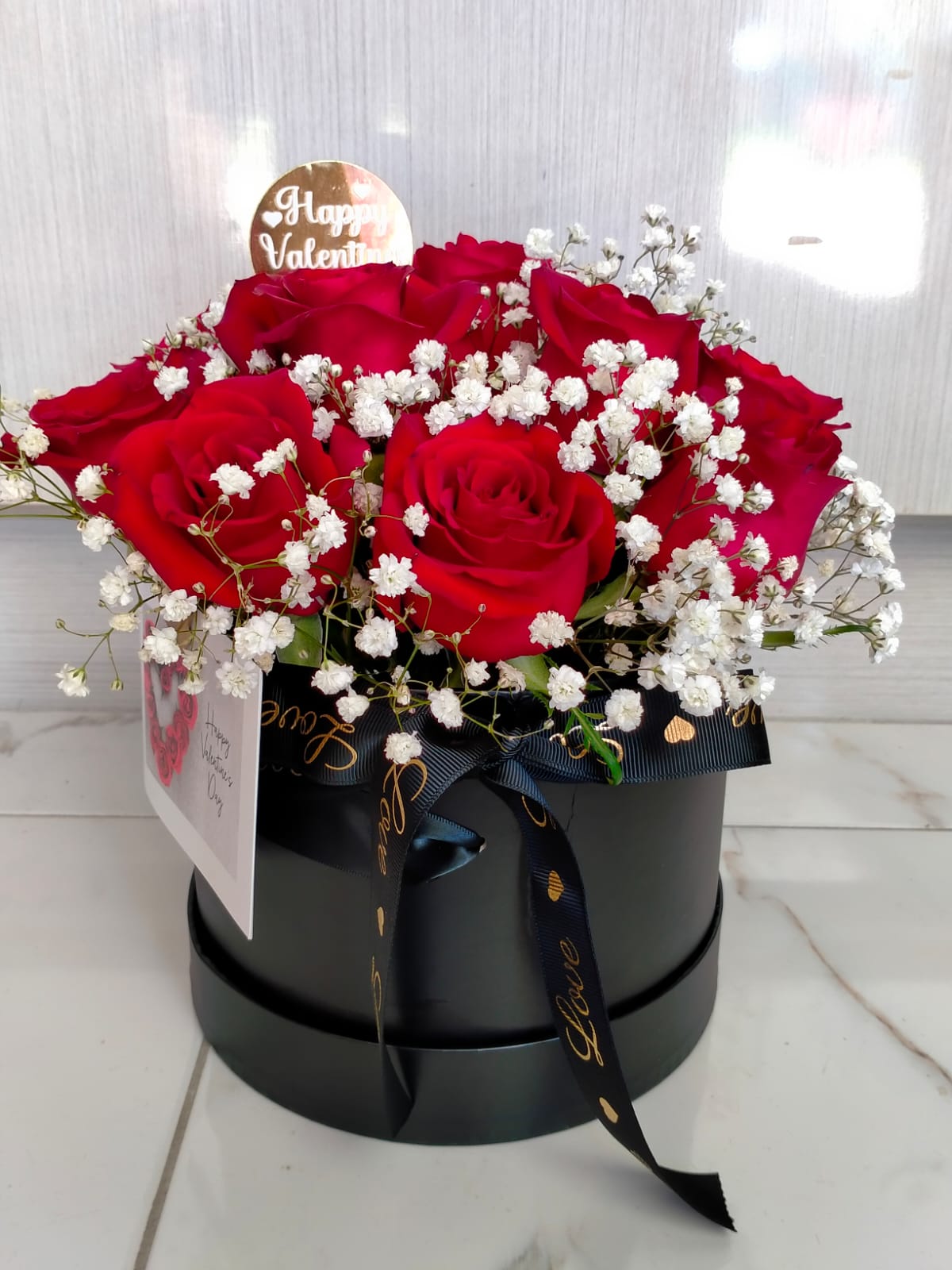 Red Rose Hat Box Bouquet