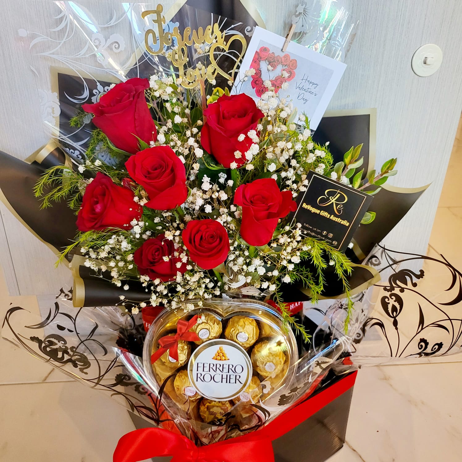 Red Roses &amp; Chocolate Flower Box